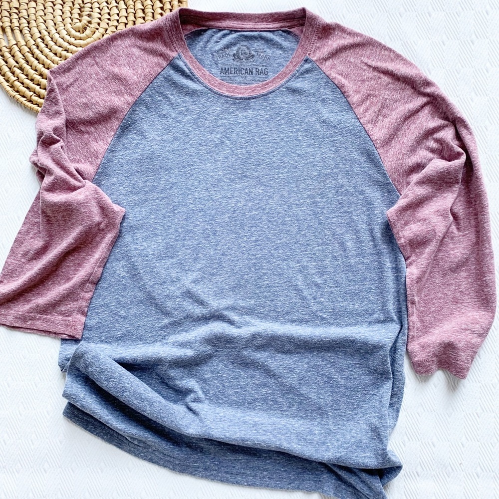American Rag Baseball Shirt 3/4 Sleeve sz M